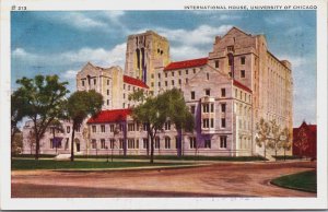 International House University of Chicago Illinois Linen Postcard C100