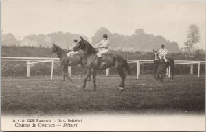 Champ de Courses Depart Boitsfort Belgium Horses Horse Racing Postcard H15