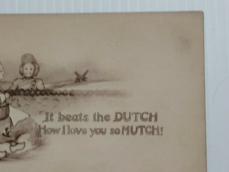 Postcard Dutch Poem Humor Holland Black & White Unposted 2535
