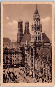 Postcard - City Hall with Frauenkirche - Munich, Germany