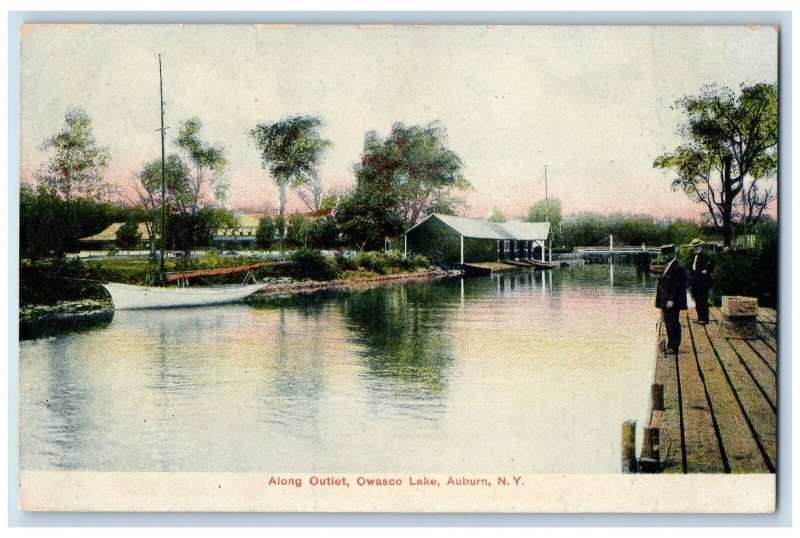 c1910's Along Outlet Owasco Lake Vintage Auburn New York NY Unposted Postcard 