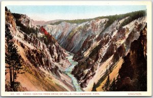 Wyoming WY, Yellowstone National Park, Grand Canyon Brink of Falls, Postcard