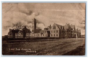 c1910 Lake Side Hospital Exterior Building Road Cleveland Ohio Vintage Postcard