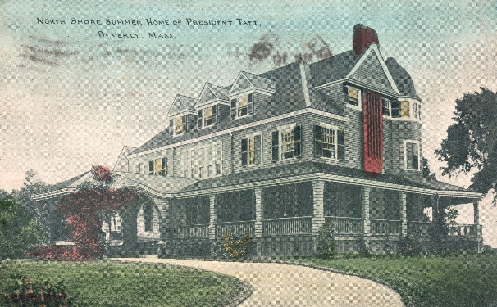 Vintage Postcard 1909 North Shore Summer Home of President Taft Beverly
