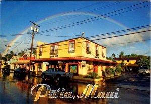 Pa'ia Maui HI Hawaii  STREET SCENE~PAIA INN & RAINBOW   2017 4X6 Postcard