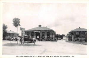 Savannah Georgia Dot Camp Cabins Vintage Postcard AA35245