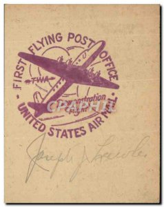 Sheet First Flying Post Office TWA Flight Demonstration Sign Driver