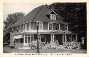 Rouses Point New York St Patricks Rectory Street View Antique Postcard K70710