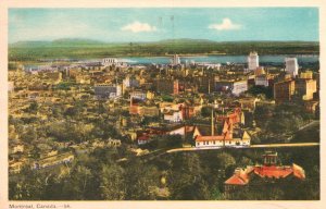 Vintage Postcard 1953 Buildings Trees Ocean City of Montreal Quebec Canada CAN