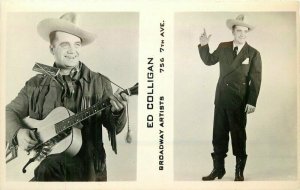 New York singing Cowboy Ed Colligan Broadway Artist 1940s Photo Postcard 21-6165
