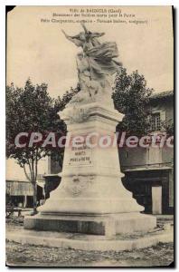 Postcard Old Bagnols Monument Of Soldiers Dead