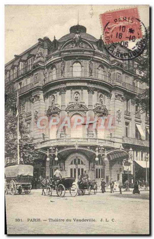 Old Postcard The Paris Theater du Vaudeville