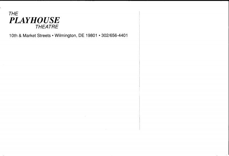 CONTINENTAL SIZE POSTCARD THE PLAYHOUSE THEATRE AT WILMINGTON DELAWARE