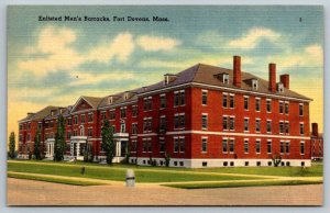 US Army Enlisted Men's Barracks Fort Devens  Massachusetts  Postcard