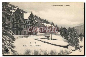 Old Postcard Le Lioran Snow Cental The Hotels