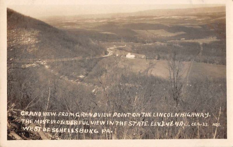 Schellsburg Pennsylvania View from Lincoln Highway Real Photo Postcard AA9080