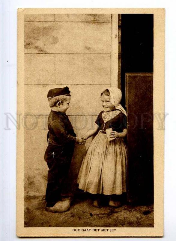 244070 DUTCH Kids Little Greetings Vintage PHOTO PC