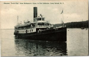 Steamer Park City from Bridgeport CT to Port Jefferson NY Vintage Postcard H40