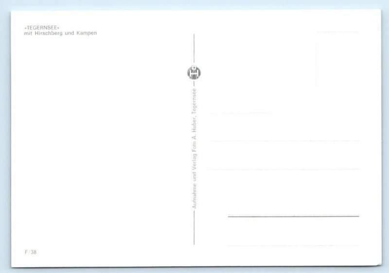 Tegernsee mit Hirschberg und Kampen GERMANY 4x6 Postcard