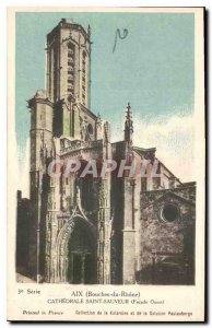 Postcard Old Aix Bouches du Rhone Cathedrale Saint Sauveur west fa?ade