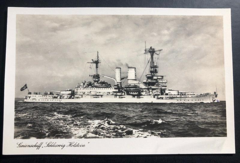 Mint Germany Real Picture Postcard RPPC Holstein Cruiser BattleShip B WW2