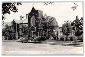 c1940's St. Theodore Catholic Church School Albert Lea MN RPPC Photo Postcard