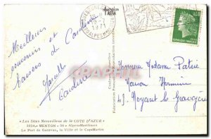 Menton Old Postcard Port Garavan The city and cAp martin