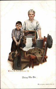 A/S MACLELLAN Boy w Gun Doing His Bit WWI c1917 Postcard