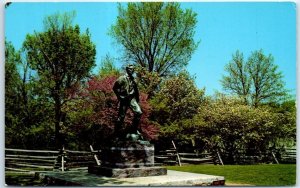 Postcard - Bronze Statue, New Salem State Park - New Salem, Illinois