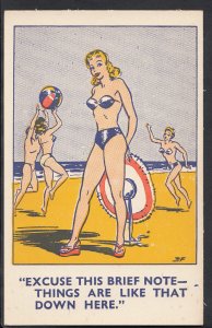 Comic Postcard - Beach / Bikini Women / Beach Ball Game   C1015