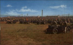 Camp Drum NY Military Training Post-WWII Vehicle Jeep Inspection Postcard