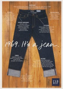 1960s Levi Jeans Fashion Advertising Postcard