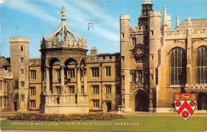 uk10831 fountain and clock tower trinity college cambridge  uk