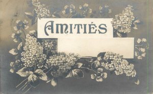 Flowers & plants greetings postcard bouquet Belgium 1911 friendship