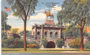 Grants Monument, Lincoln Park, Chicago Ill Civil War Postcard