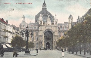 L116 Belgium Anvers Antwerpen Central Train Station vintage postcard