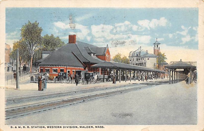 Be and M RR station, Western division Malden, Massachusetts, USA Railroad, Mi...