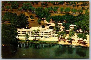 Vtg Burlington Wisconsin WI Island View Resort Brown's Lake 1950s View Postcard