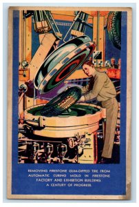 1933 Firestone Automatic Curing Molds A Century of Progress Postcard