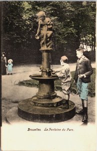 Belgium Bruxelles La Fontaine du Parc Brussels Vintage Postcard C057