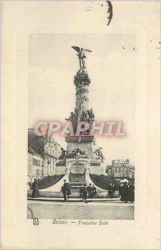 Old Postcard Reims Fontaine Sube