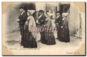 Old Postcard Folklore Roscoff Inhabitants in party costume