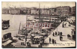 Old Postcard Marseille Vieux Port View Hotel Dieu