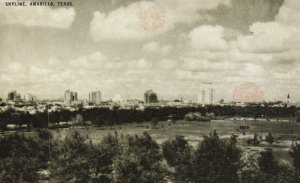 Vintage Postcard Skyline City View from Hill Amarillo TX Texas