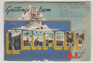 P2751 1951 postcard booklet 16 views newport R.I. US navy training station