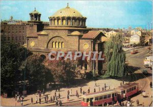 Postcard Modern Sofia The church Ste Nedelia Tramway