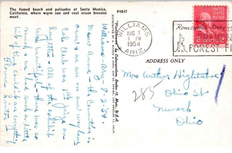 Santa Monica, California - The beach and palisades - in 1954