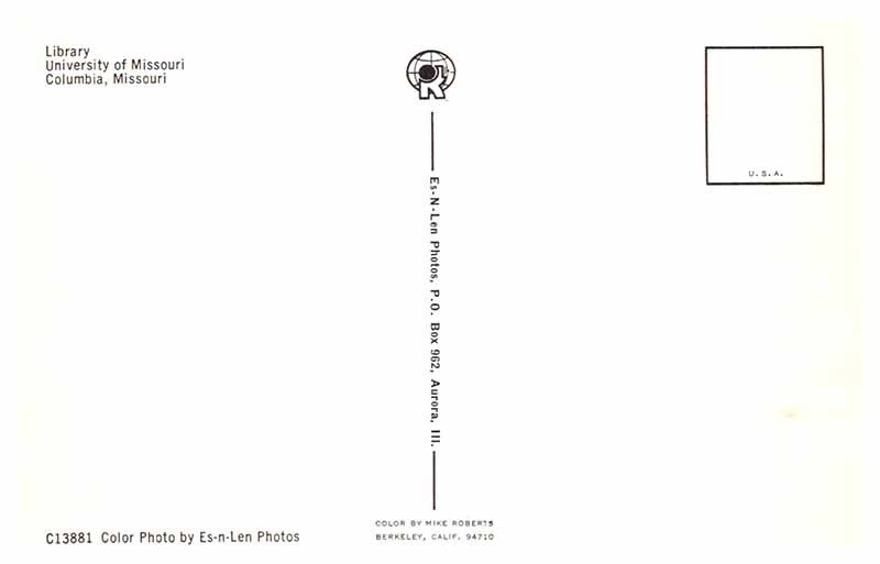 Postcard LIBRARY SCENE Columbia Missouri MO AR5581