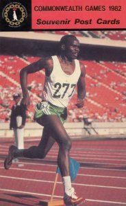 Henry Rono Steeplechase Kenya Athletics 1982 Commonwealth Games Postcard