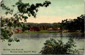 The Pines from Riverside, Merrimac River Haverhill MA Vintage Postcard V42